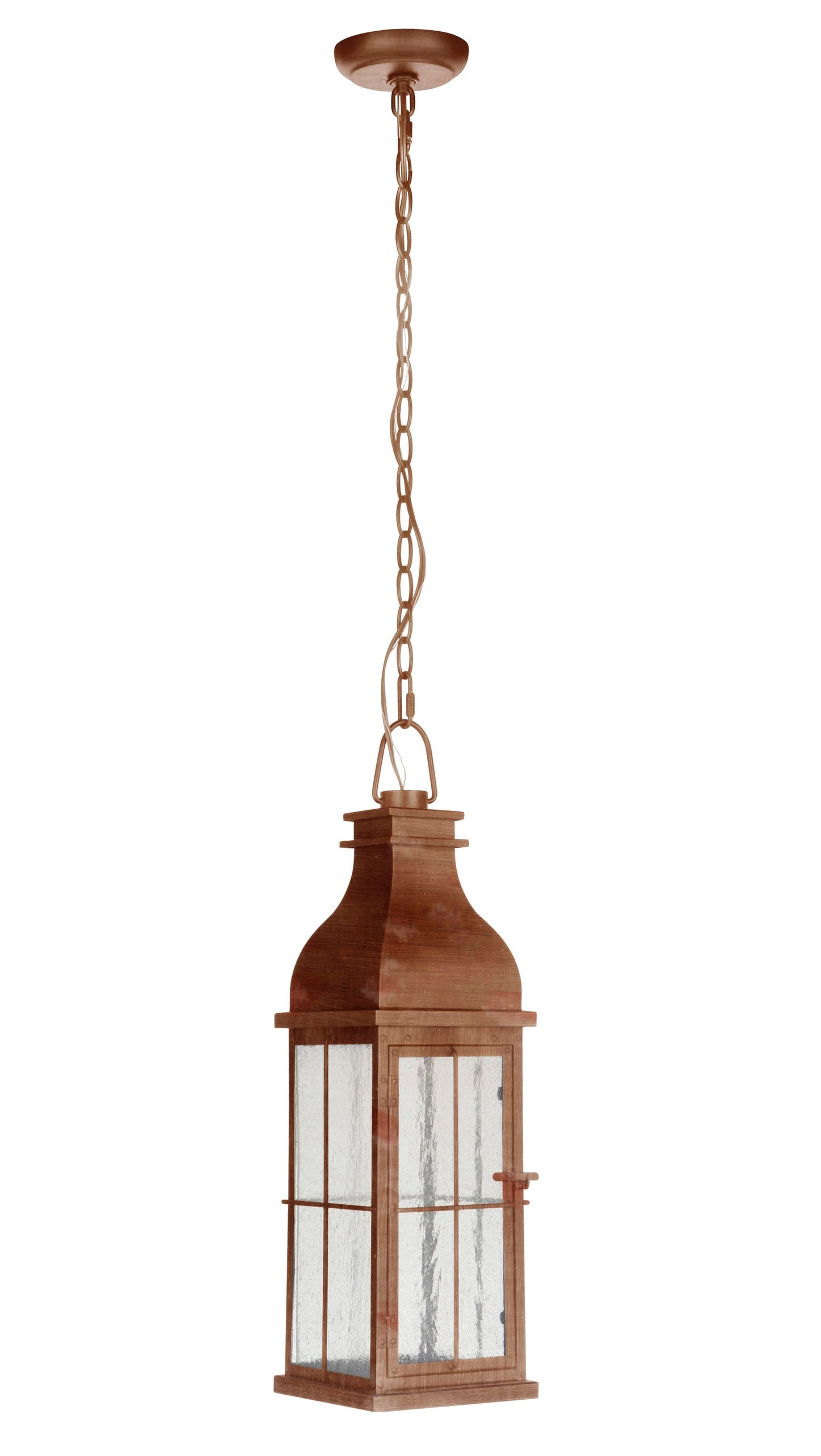 Craftmade Vincent 1 -Light Weathered copper Traditional Seeded glass Glass Square LED Medium Outdoor Hanging Pendant Light