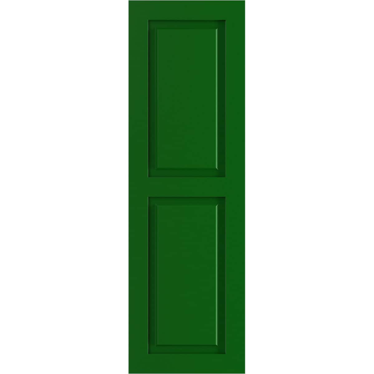 Ekena Millwork 18-in W x 74-in H Viridian Green Raised panel Exterior Shutters ( 2 -Pack )