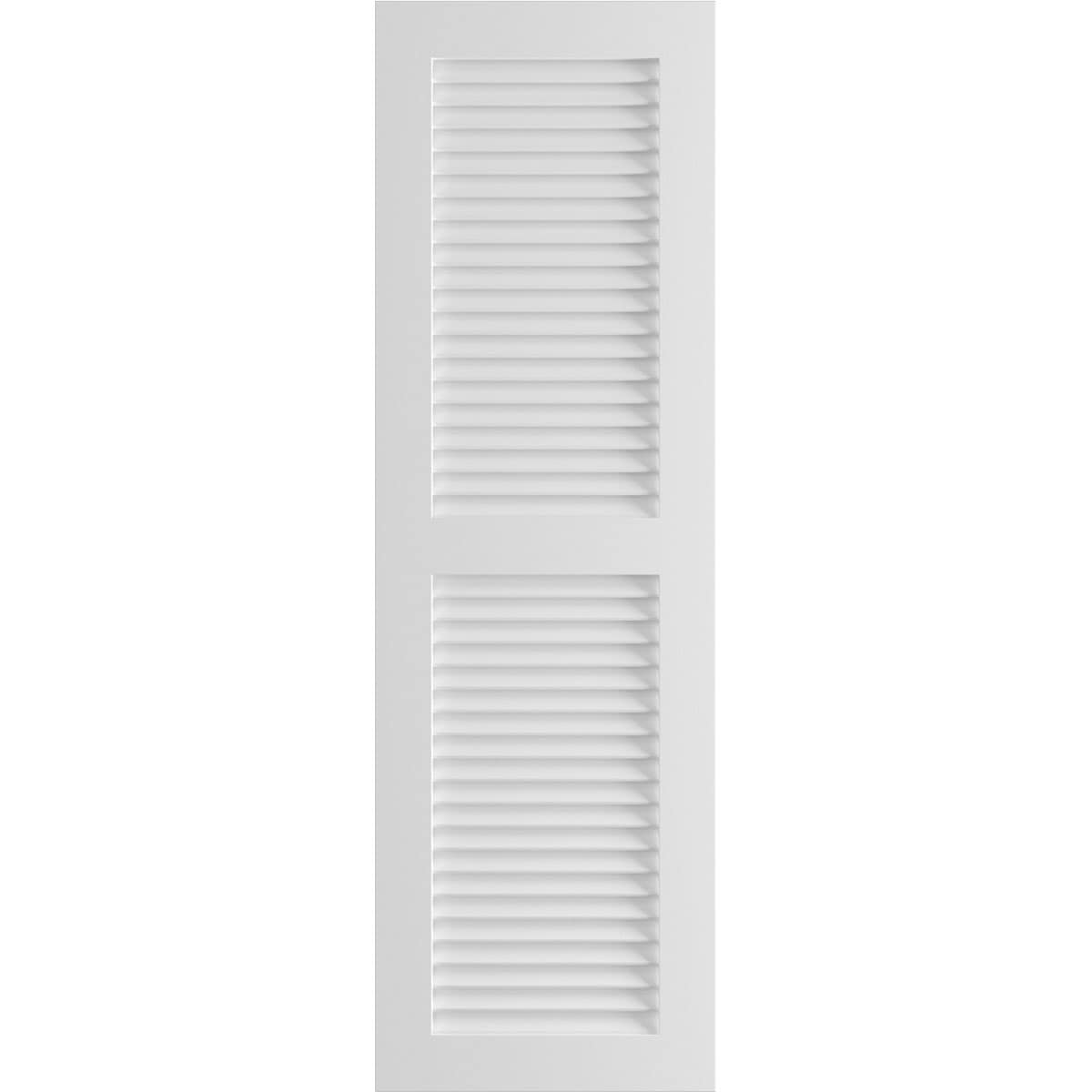 Ekena Millwork 15-in W x 61-in H White Paintable/Stainable Louvered Exterior Shutters ( 2 -Pack )