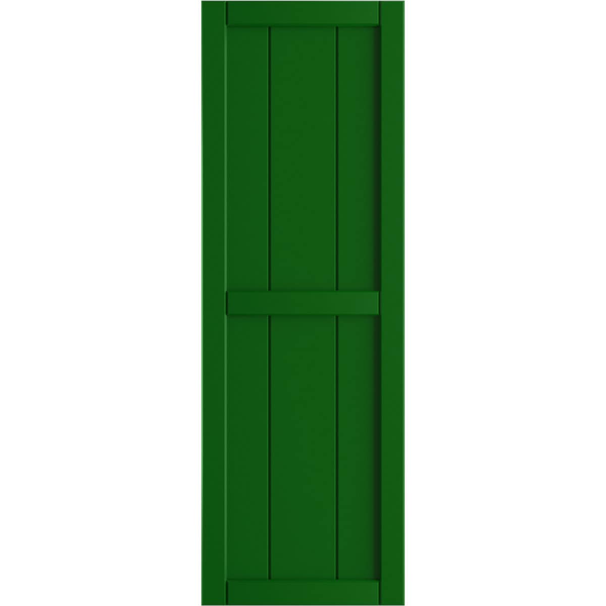 Ekena Millwork 21.5-in W x 72-in H Viridian Green Board and batten Framed Exterior Shutters ( 2 -Pack )