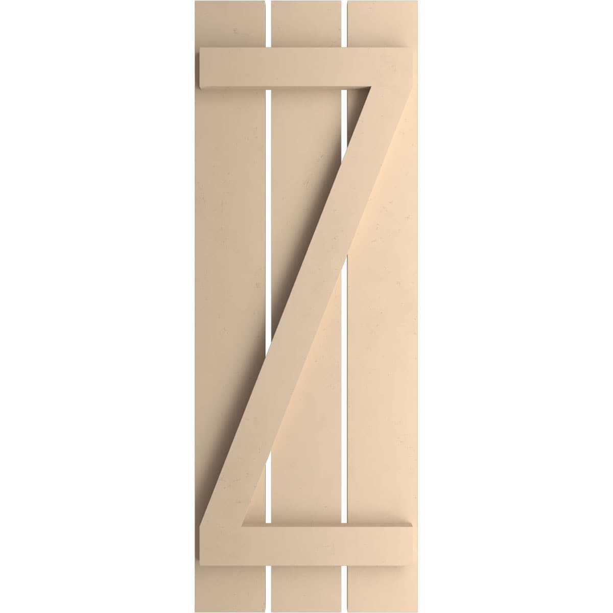 Ekena Millwork 17.5-in W x 58-in H Smooth Paintable/Stainable Board and batten Spaced with z-bar Exterior Shutters ( 2 -Pack )