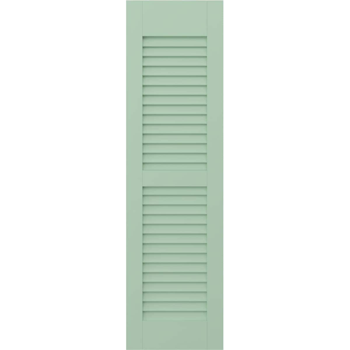 Ekena Millwork 18-in W x 59-in H Seaglass Louvered Wood Exterior Shutters ( 2 -Pack )
