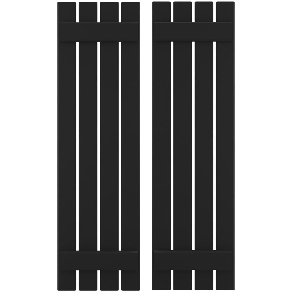 Ekena Millwork 15.5-in W x 62-in H Black Board and batten Spaced Wood Exterior Shutters ( 2 -Pack )