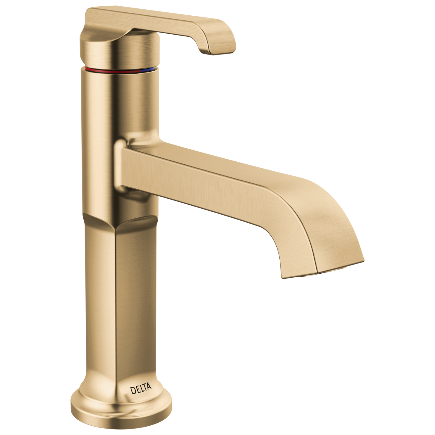 Delta Tetra Lumicoat Champagne Bronze Single hole 1-handle WaterSense Mid-arc Residential Handle Bathroom Sink Faucet