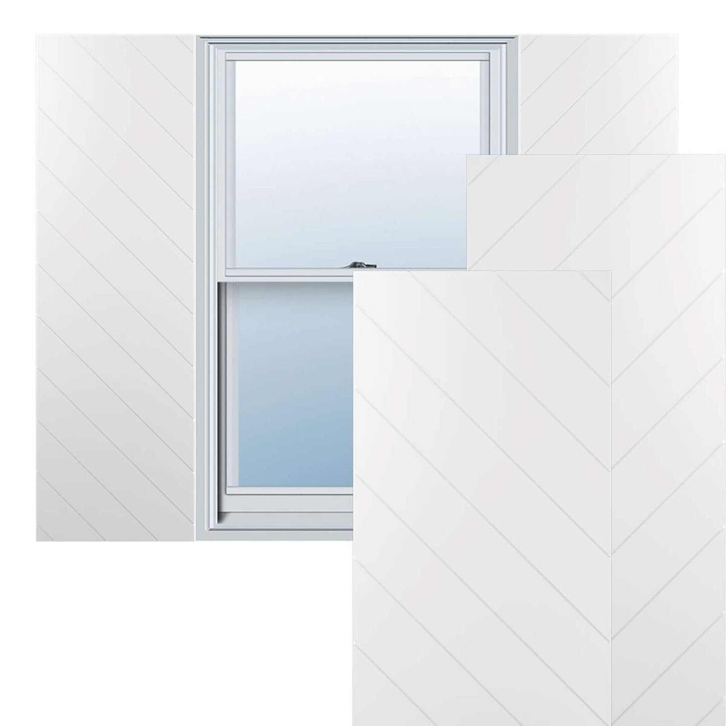 Ekena Millwork 15-in W x 30-in H White Paintable/Stainable Flat panel Exterior Shutters ( 2 -Pack )