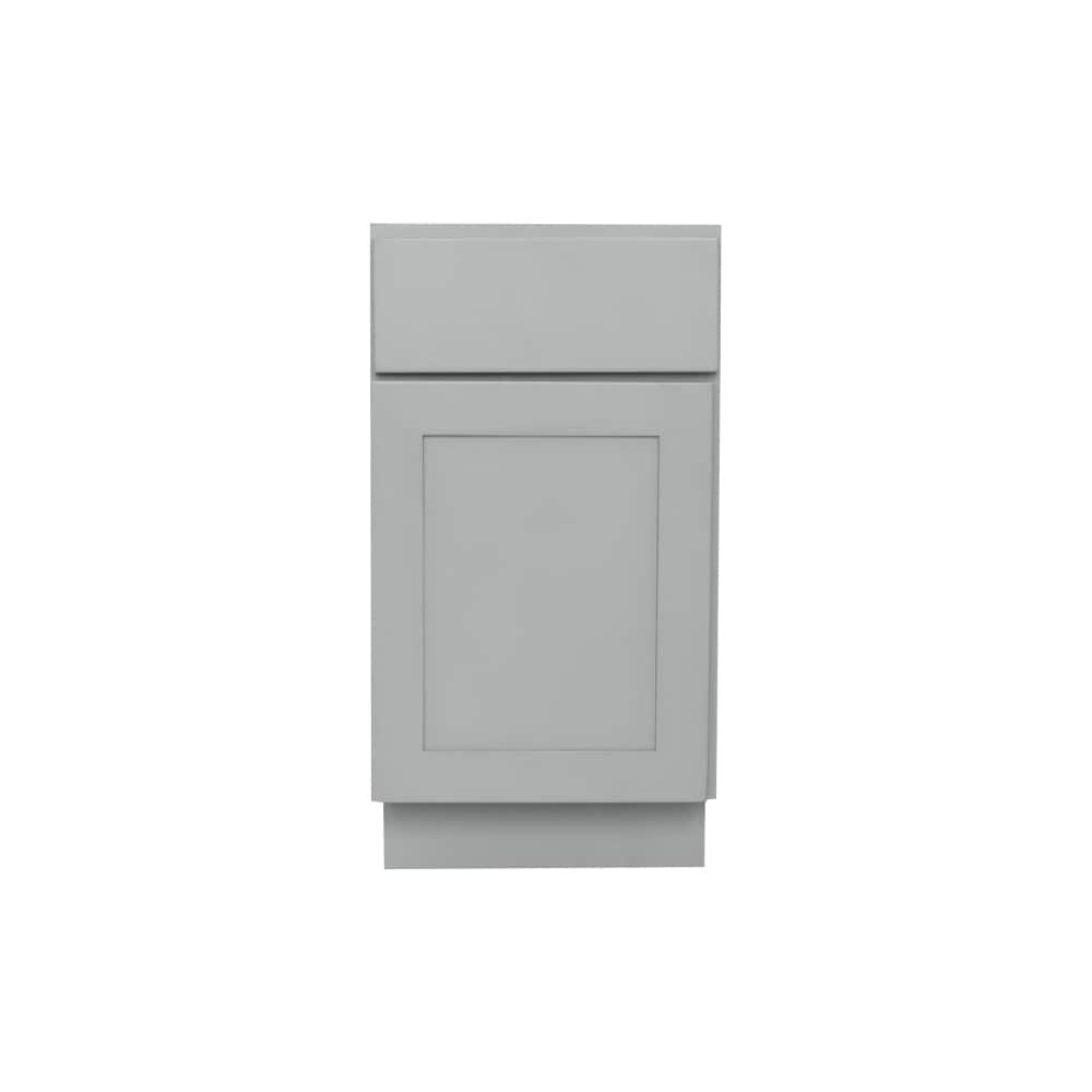 RELIABILT Overlake 18-in W x 34.5-in H x 24-in D Gray Pull-out Trash Cabinet Base Ready to Assemble (RTA) Plywood Cabinet Recessed Panel Shaker
