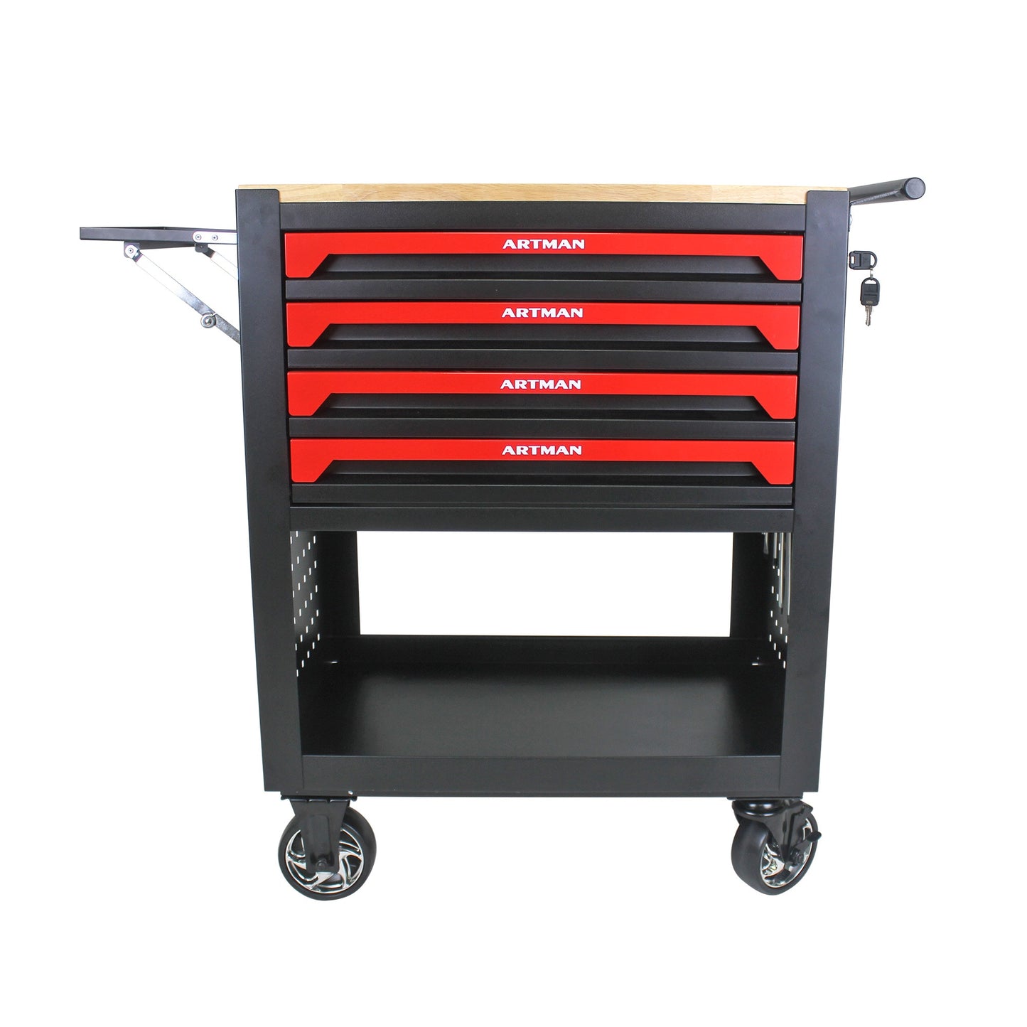 Siavonce Bottom Tool Cabinets 17.90-in W x 35.40-in H 4 -Drawer Metal Tool Cabinet ( Black and Red )