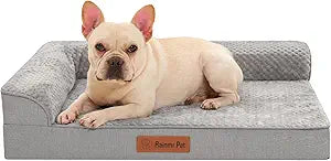 Orthopedic Dog Bed for Small and Medium Dogs, Memory Foam Pet Bed with Washable Removable Cover, Nonskid Bottom, Waterproof, for Indoor, Outdoor, Crate & Car Use, 30x20x6 Inches, Light Grey