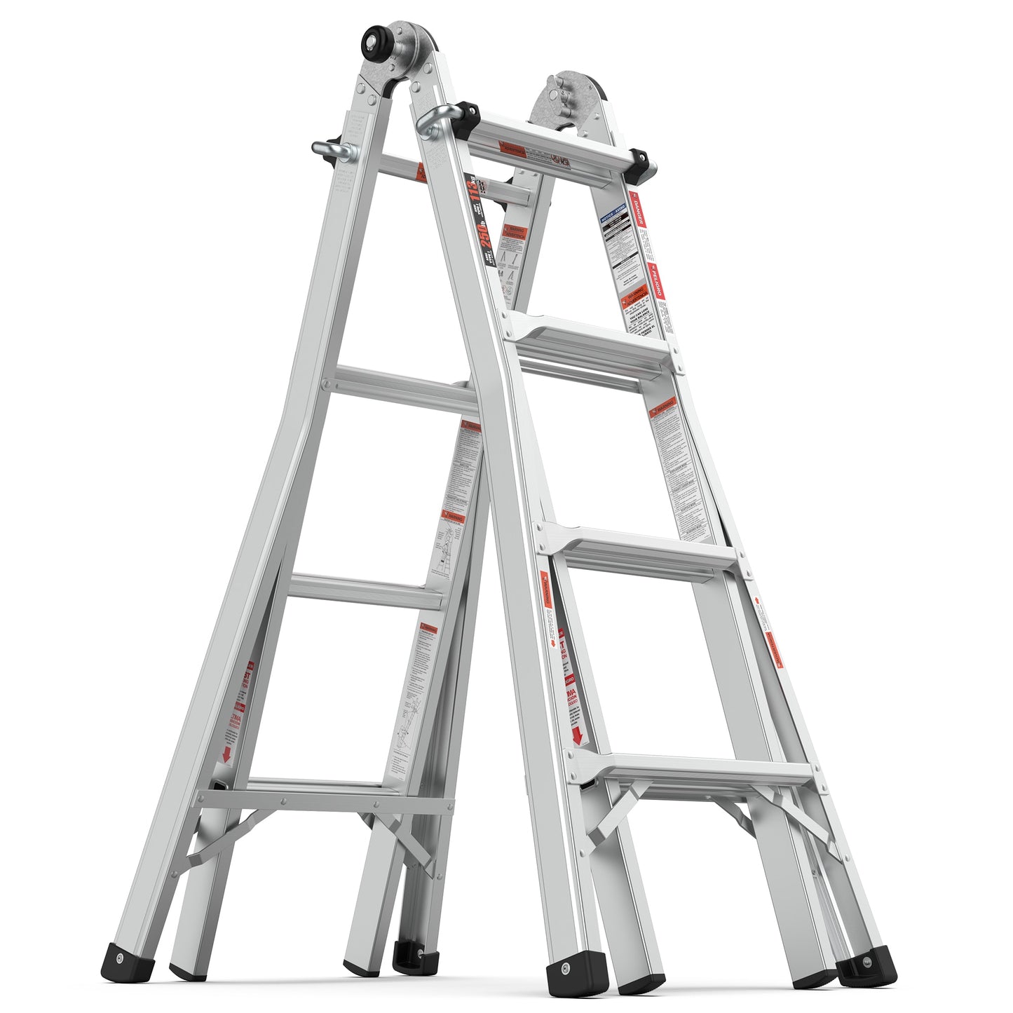 Tatayosi 17ft aluminum multi-position ladder A-frame straight ANSI 250lbs capacity