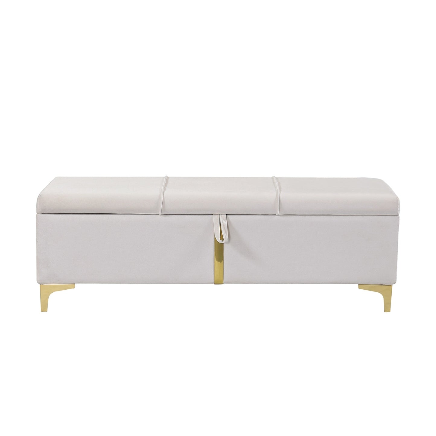 Dimakai Modern Beige Storage Bench with Storage 41.1-in x 15.6-in x 13-in