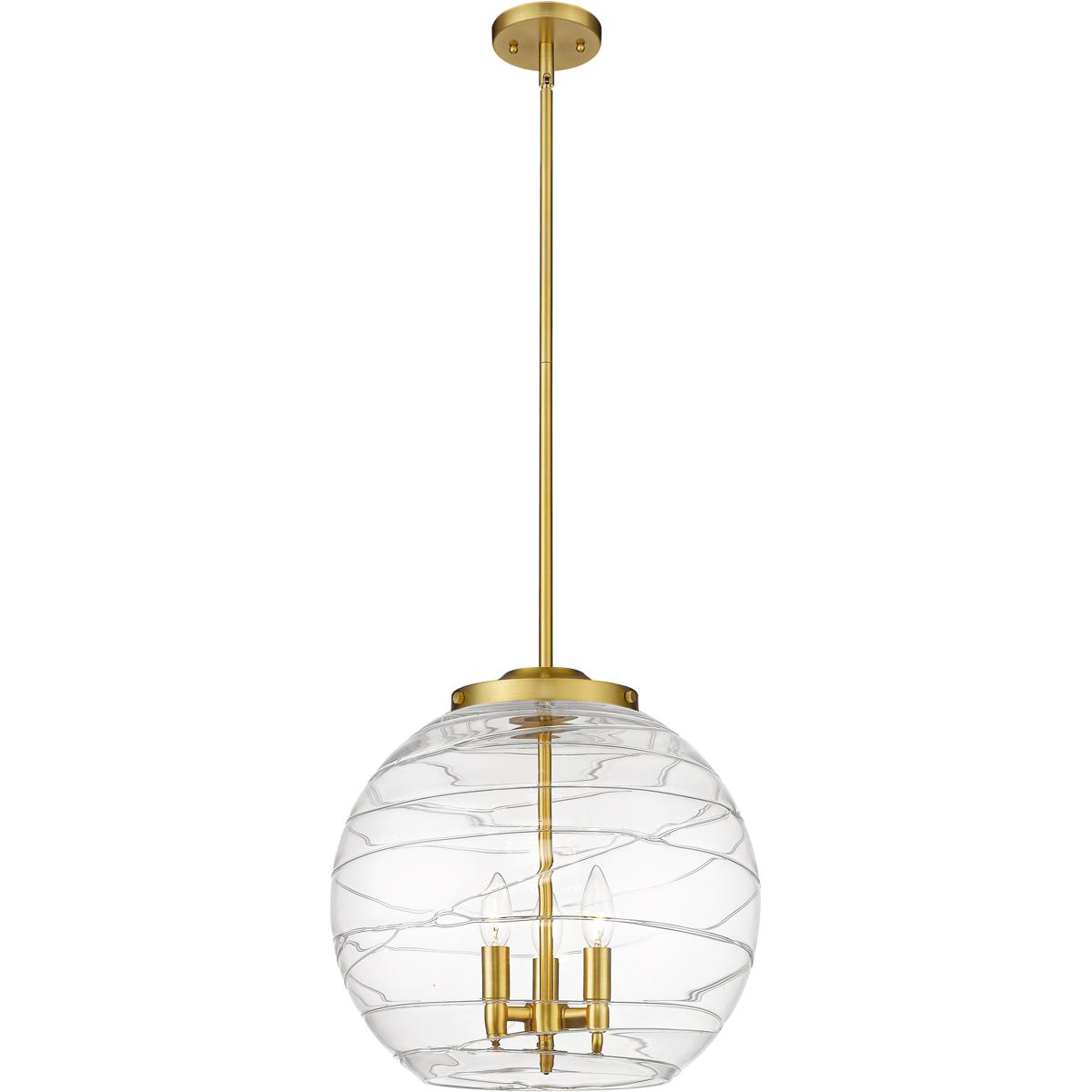 Innovations Lighting 221-3S-SG-G1213-16-LED Ballston Athens Deco Swirl Pendant Satin Gold