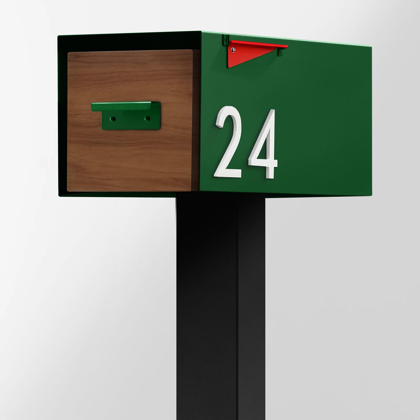 Post & Porch Post-Mounted Mailboxes 4 x 4 Green Steel Flat Mount Mailbox Post