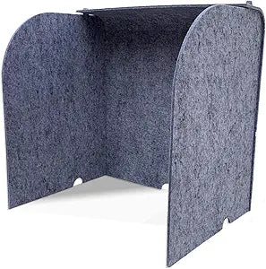 "Ghent Acoustic Desktop Surround Protection Screen, Silver PET Felt, 24""H x 24""W x 18""D" (ADS2424SIL)