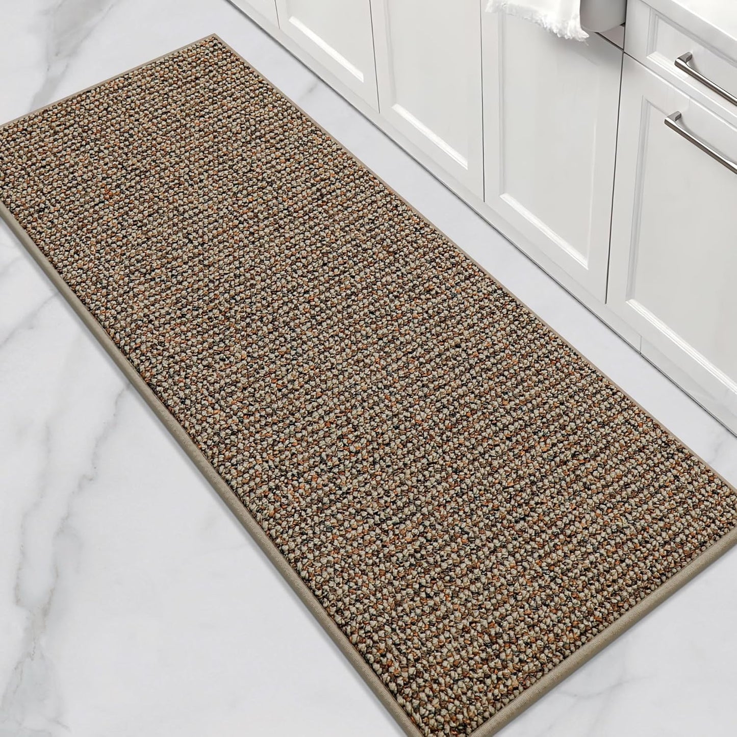 BEQHAUSE Kitchen Runner Rugs 24"x60", Non-Slip Kitchen Mats for Floor, Super Absorbent and Stain Resistant Kitchen Rug, Machine Washable Rugs for Kitchen, Hallway, Laundry & Sink, Taupe