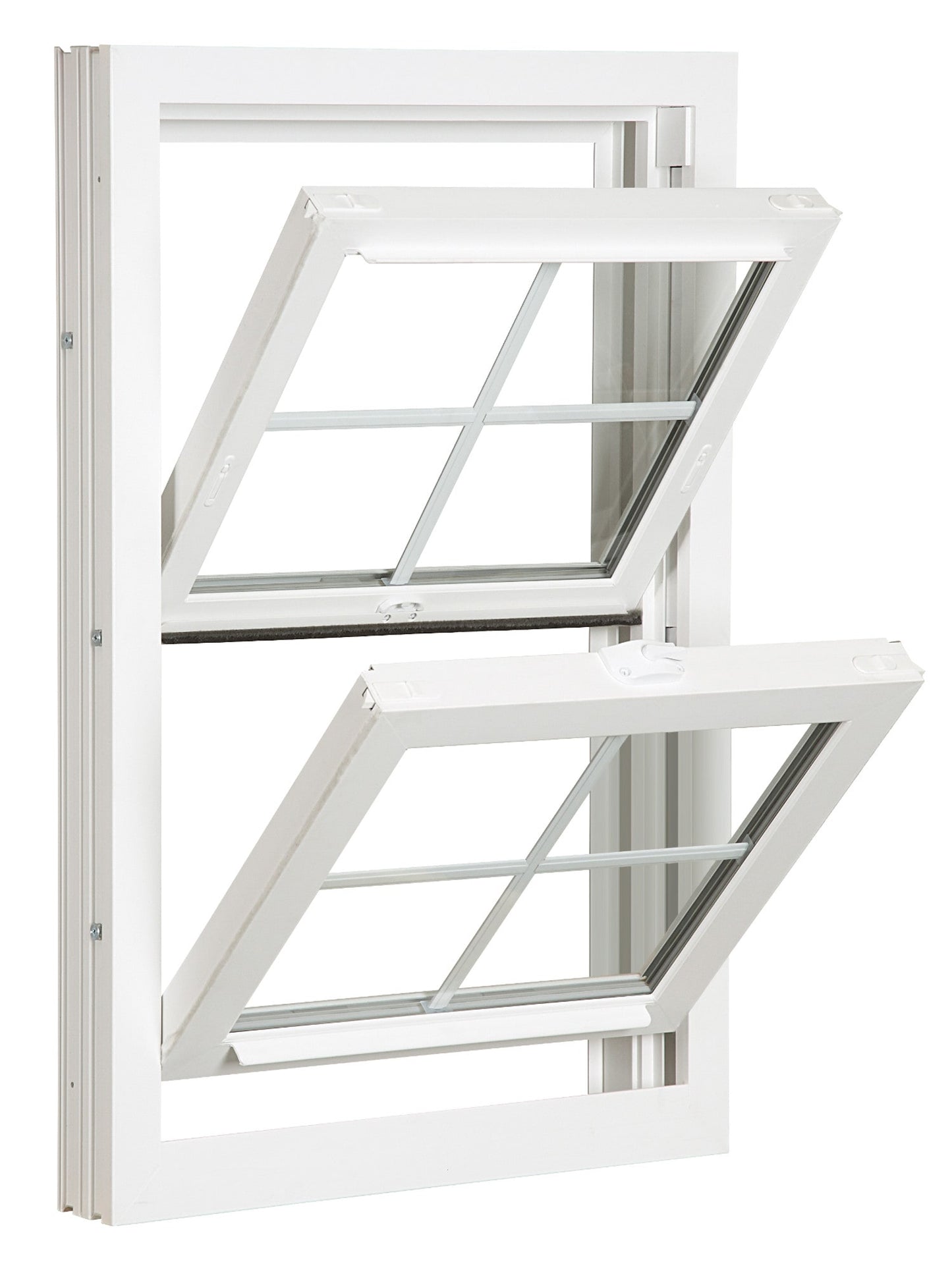RELIABILT 3900 Series 35-3/4-in x 53-1/2-in White Exterior White Interior Vinyl Replacement Double Hung Window Low-E argon Triple Pane Glass with Grids (Half Screen Included)