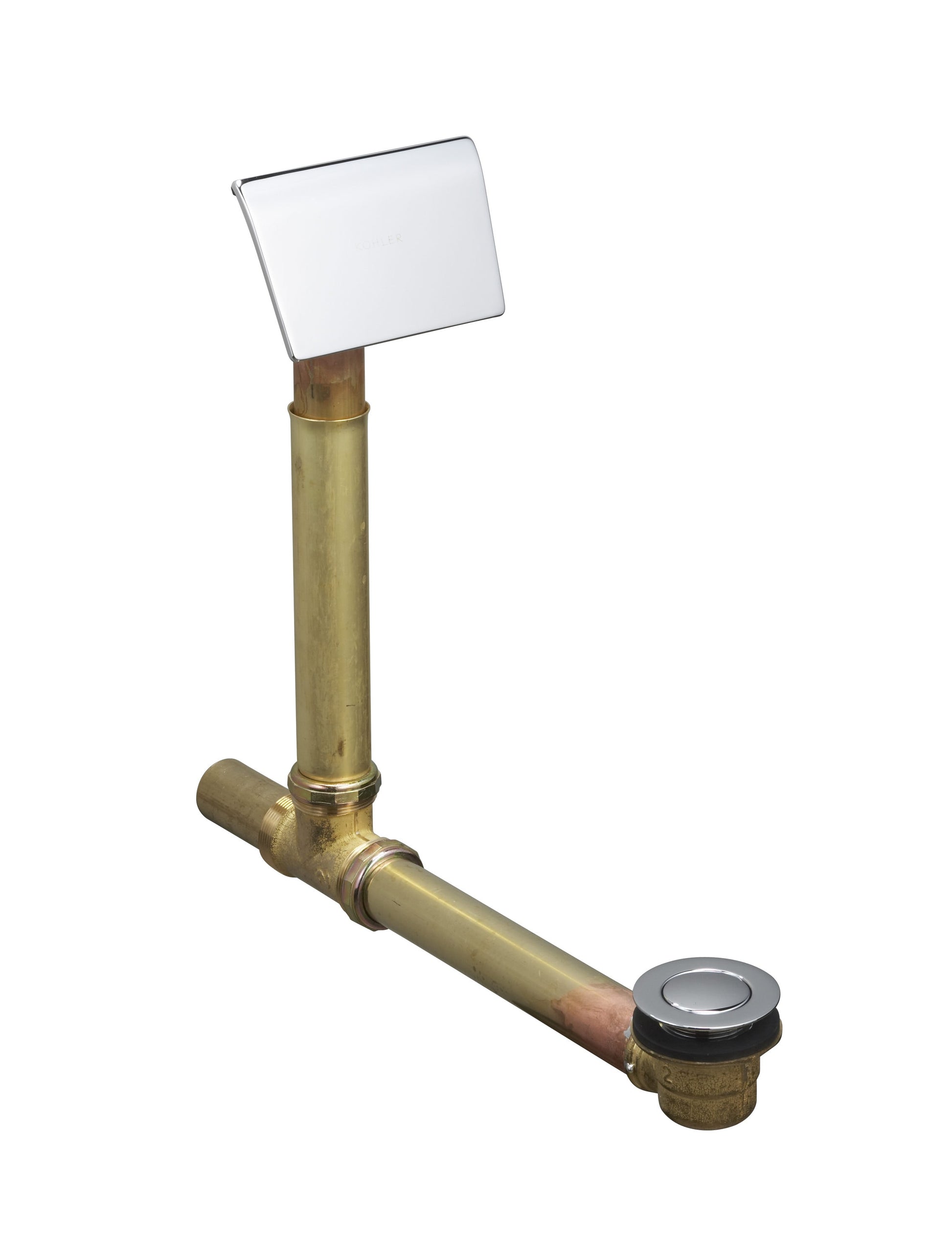 KOHLER Polished Chrome Clearflo Polished Chrome Foot lock Drain with Brass Pipe Included