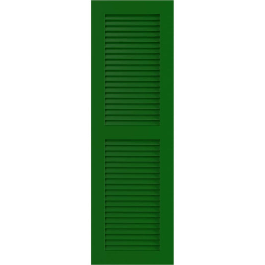 Ekena Millwork 12-in W x 72-in H Viridian Green Louvered Exterior Shutters ( 2 -Pack )