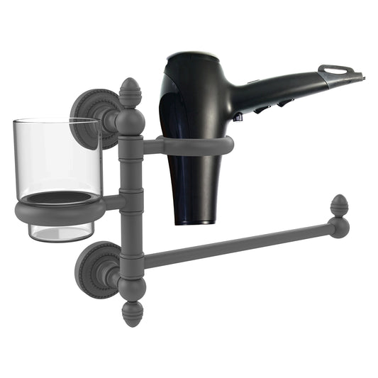 Allied Brass 2 -Piece Dottingham Matte Gray Decorative Bathroom Hardware Set Towel Bar, Included