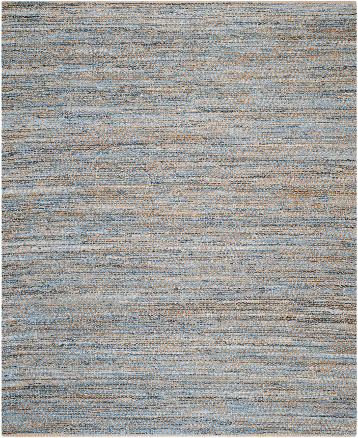 Safavieh Cape Cod Dartmouth 9 x 12 (ft) Jute Natural/Blue Rectangular Indoor Chevron Coastal Spot Clean Only Area rug