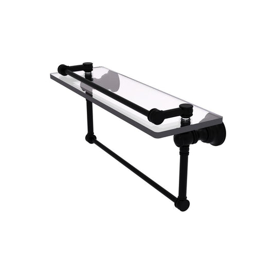 Allied Brass Carolina Matte Black Wall mount Bathroom Shelf ( 16-in x 7.4-in x 5-in )