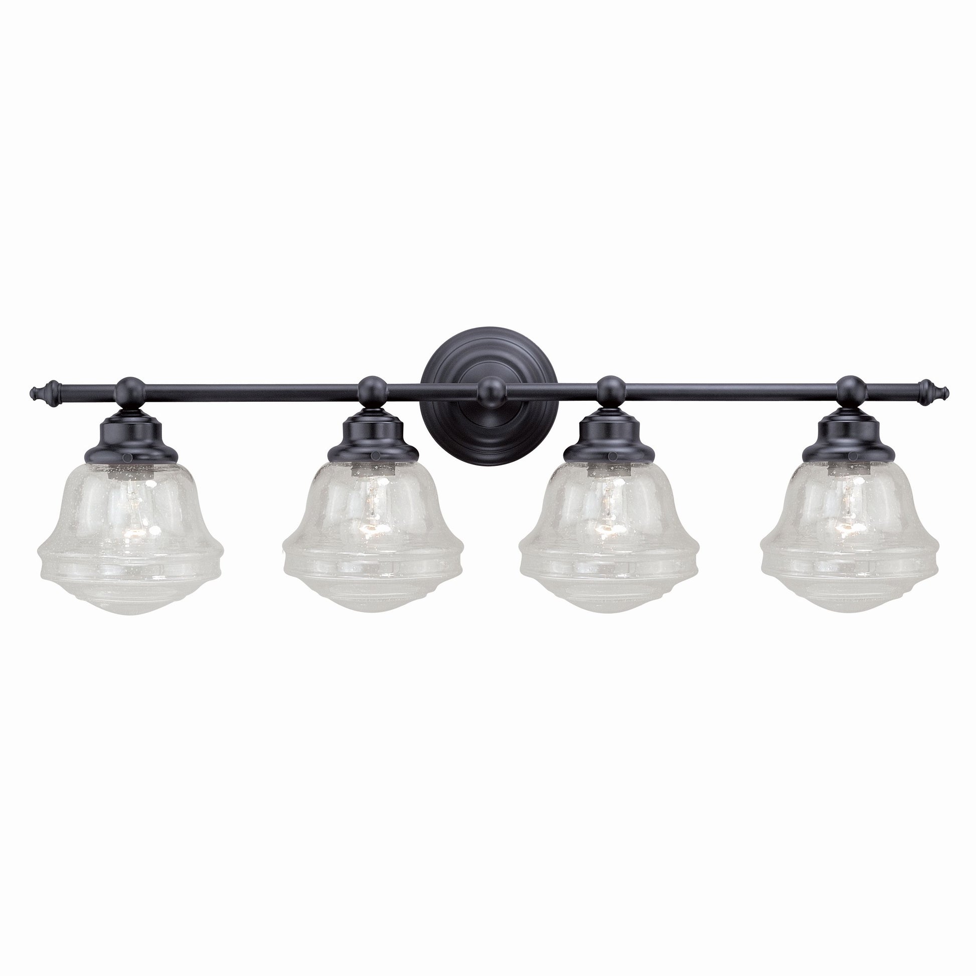 Cascadia Huntley 32-in 4 Light Oil-rubbed Bronze Farmhouse Bathroom Vanity light