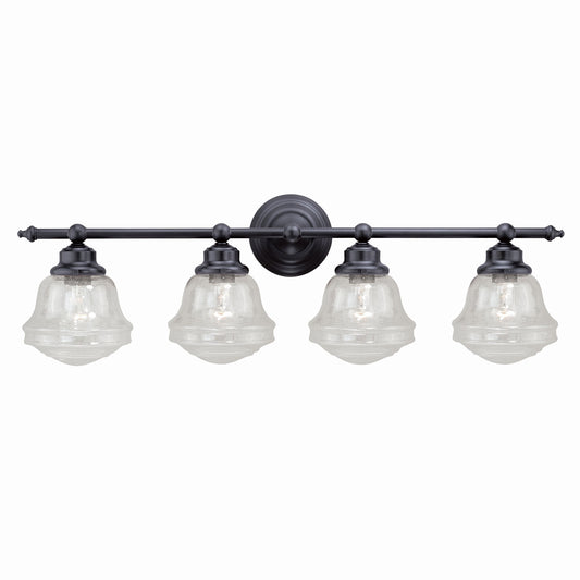 Cascadia Huntley 32-in 4 Light Oil-rubbed Bronze Farmhouse Bathroom Vanity light