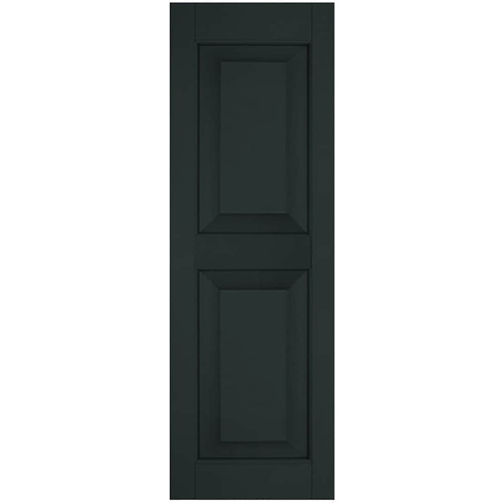 Ekena Millwork 18-in W x 48-in H Black Forest Green Raised panel Wood Exterior Shutters ( 2 -Pack )