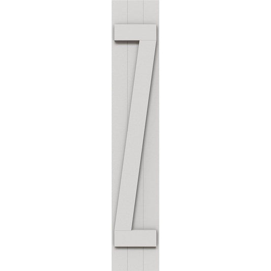 Ekena Millwork 16.125-in W x 93-in H Primed Paintable/Stainable Board and batten Z-bar Exterior Shutters ( 2 -Pack )