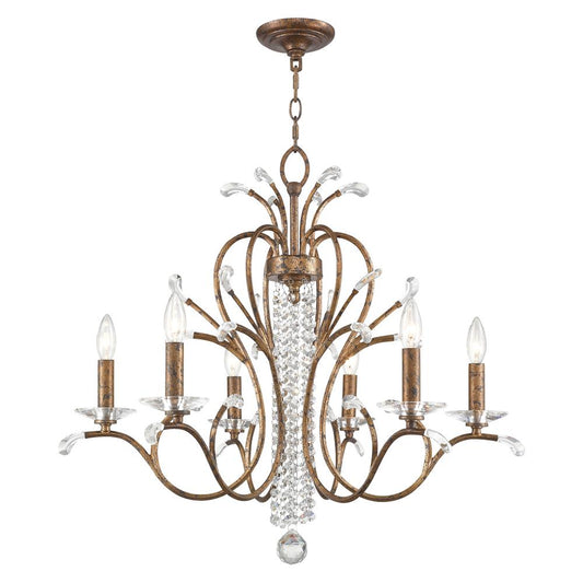 Livex Lighting Serafina 6 -Light Antique Bronze Indoor Crystal Steel Chandelier