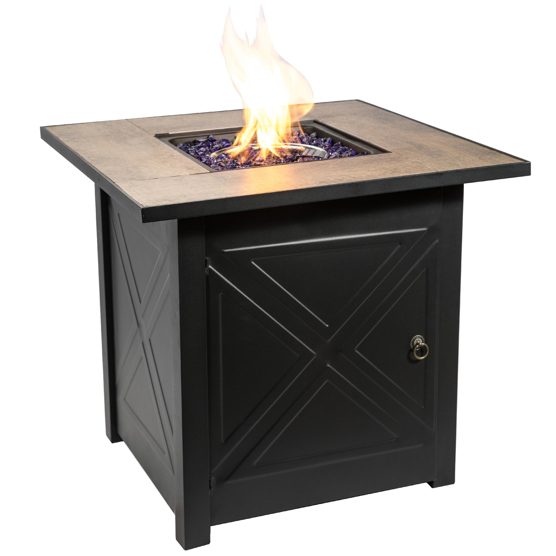 Teamson Home 30-in W 40000 Maximum BTUs Steel Square Liquid propane Fire pit