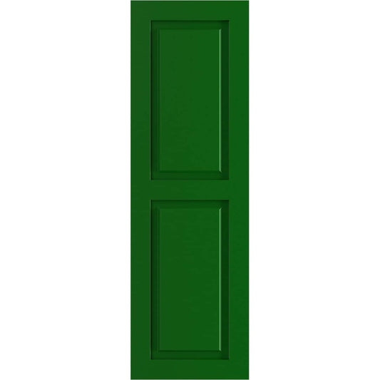 Ekena Millwork 18-in W x 74-in H Viridian Green Raised panel Exterior Shutters ( 2 -Pack )