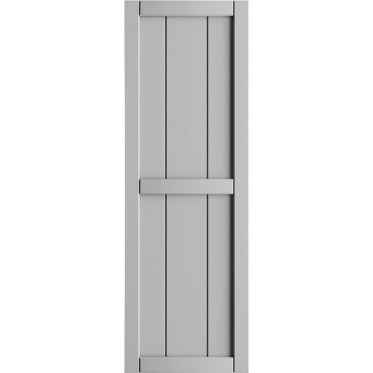 Ekena Millwork 10.75-in W x 80-in H Primed Paintable/Stainable Board and batten Framed Exterior Shutters ( 2 -Pack )