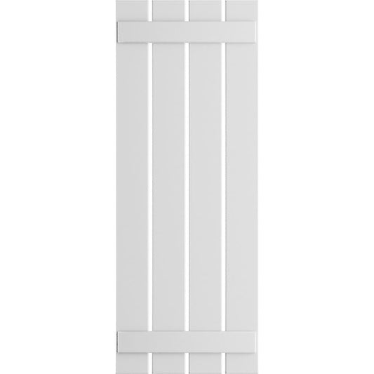 Ekena Millwork 23-in W x 42-in H White Paintable/Stainable Board and batten Spaced Exterior Shutters ( 2 -Pack )