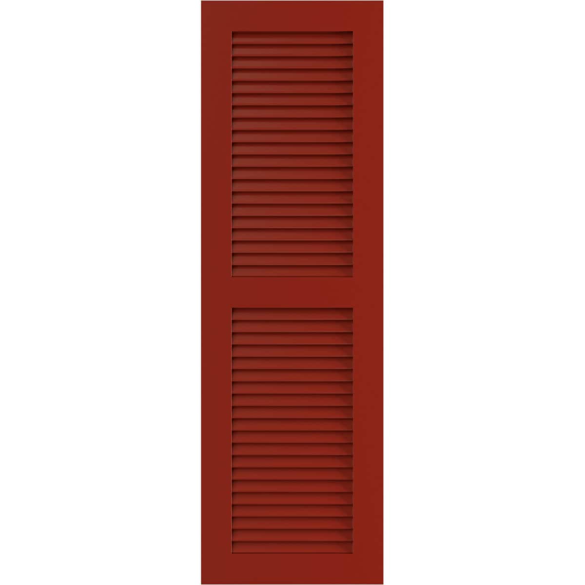 Ekena Millwork 15-in W x 53-in H Fire Red Louvered Exterior Shutters ( 2 -Pack )