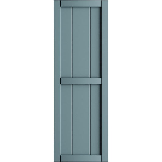 Ekena Millwork 10.75-in W x 76-in H Peaceful Blue Board and batten Framed Exterior Shutters ( 2 -Pack )