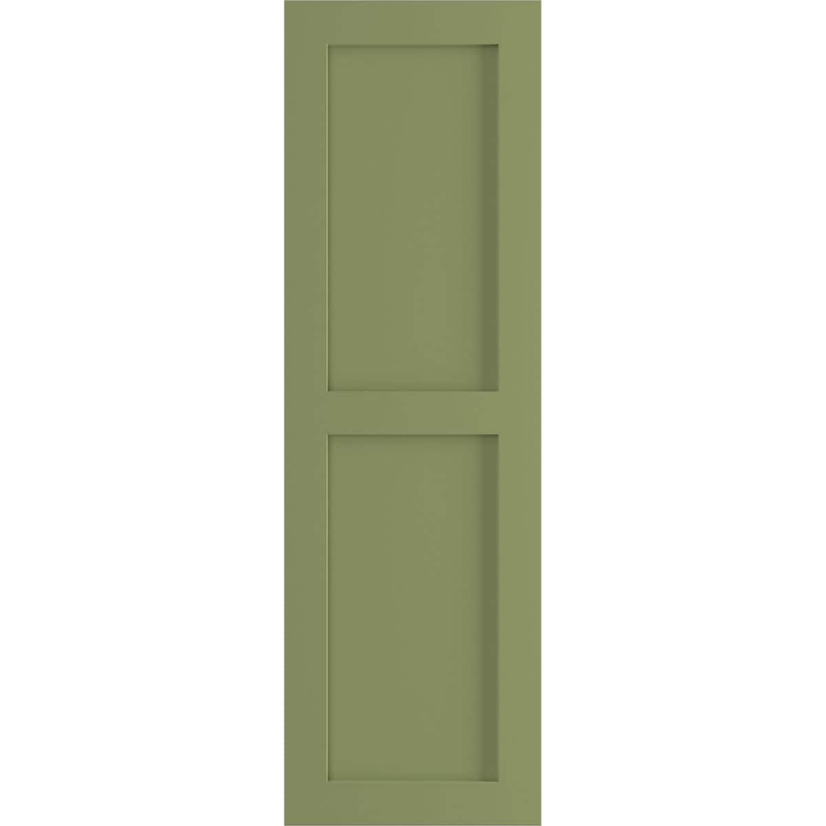 Ekena Millwork 18-in W x 27-in H Moss Green Flat panel Exterior Shutters ( 2 -Pack )