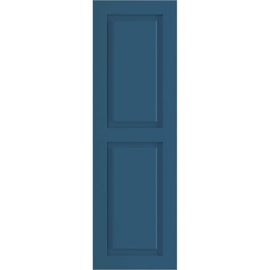 Ekena Millwork 12-in W x 45-in H Sojourn Blue Raised panel Exterior Shutters ( 2 -Pack )