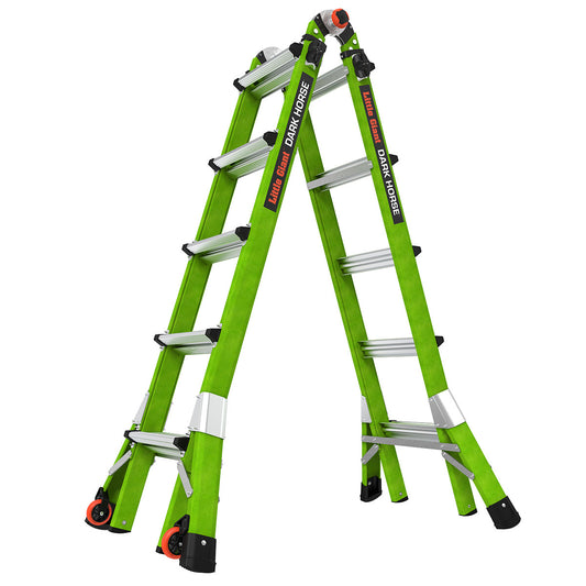 Little Giant Ladders Dark Horse 2.0, M22 Fiberglass 22-ft Reach Type 1A - 300 lbs. Load Capacity Telescoping Multi-Position Ladder
