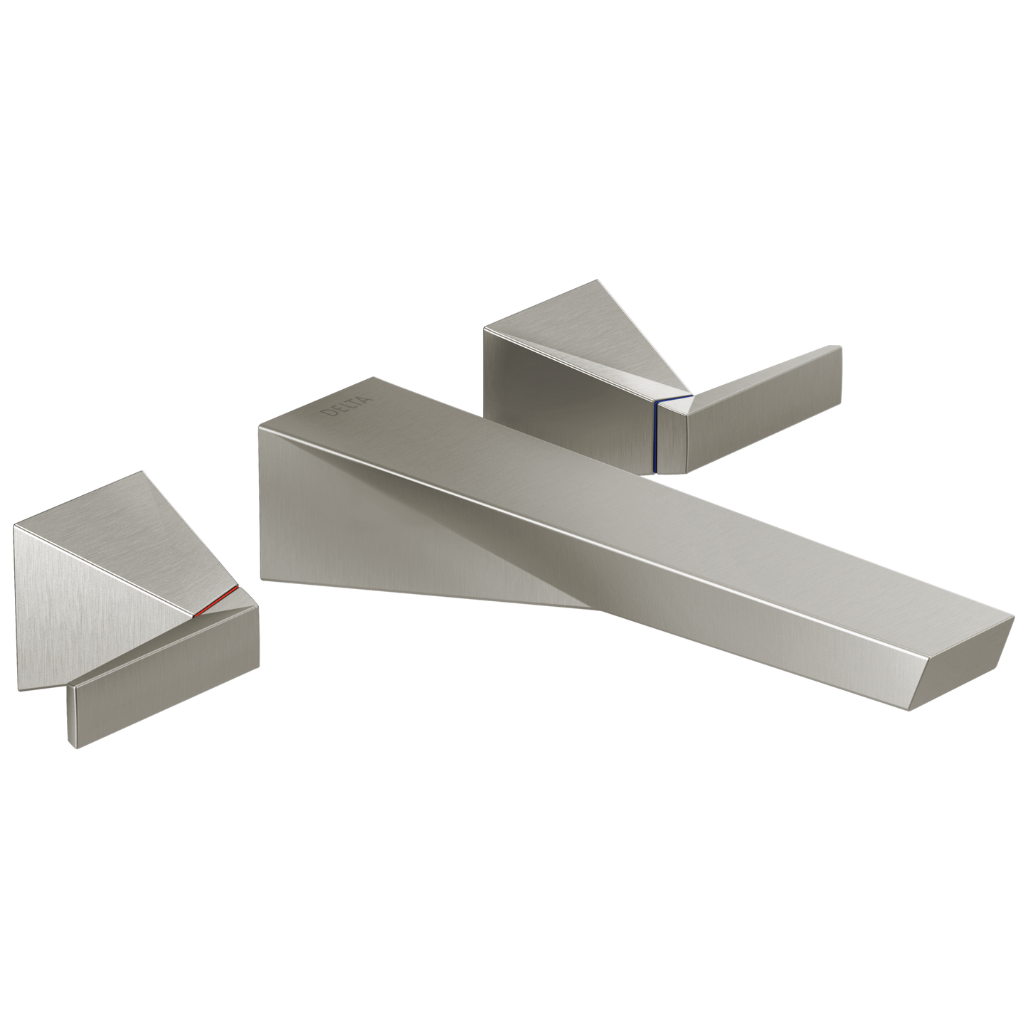 Delta Trillian Lumicoat Stainless Wall-mount 2-handle WaterSense Mid-arc Residential Handle Bathroom Sink Faucet