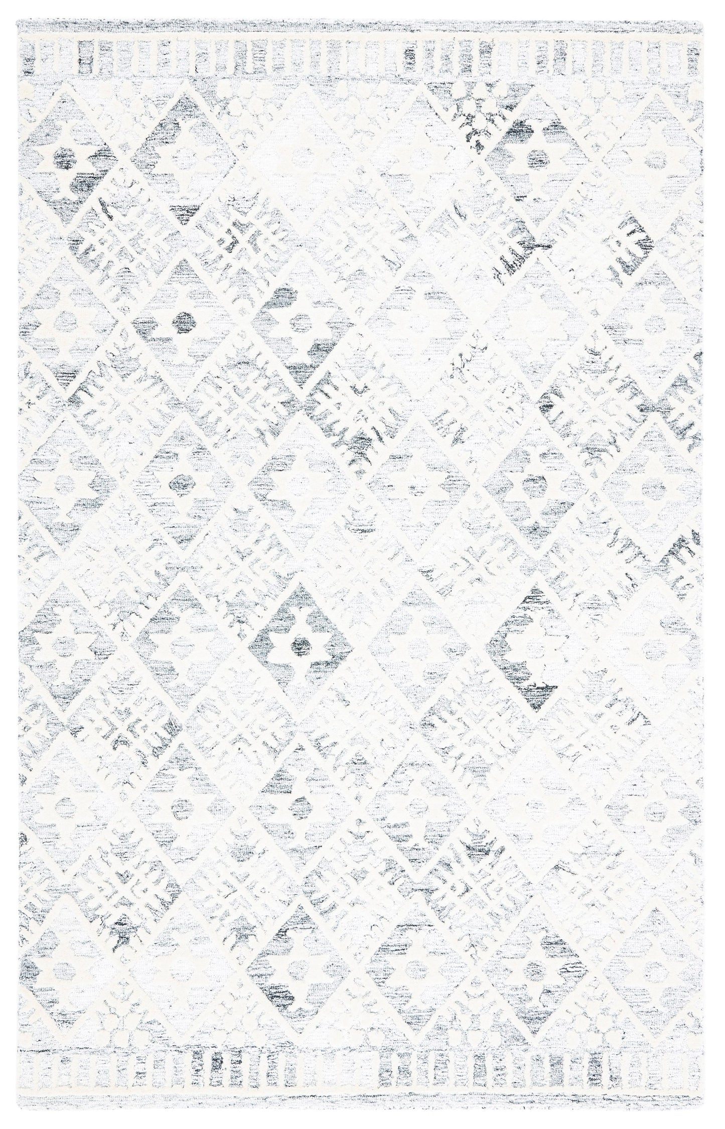 Safavieh Roslyn Valeriya 6 x 9 (ft) Tufted Polyester Gray/Ivory Rectangular Indoor Abstract Bohemian/Eclectic Spot Clean Only Area rug