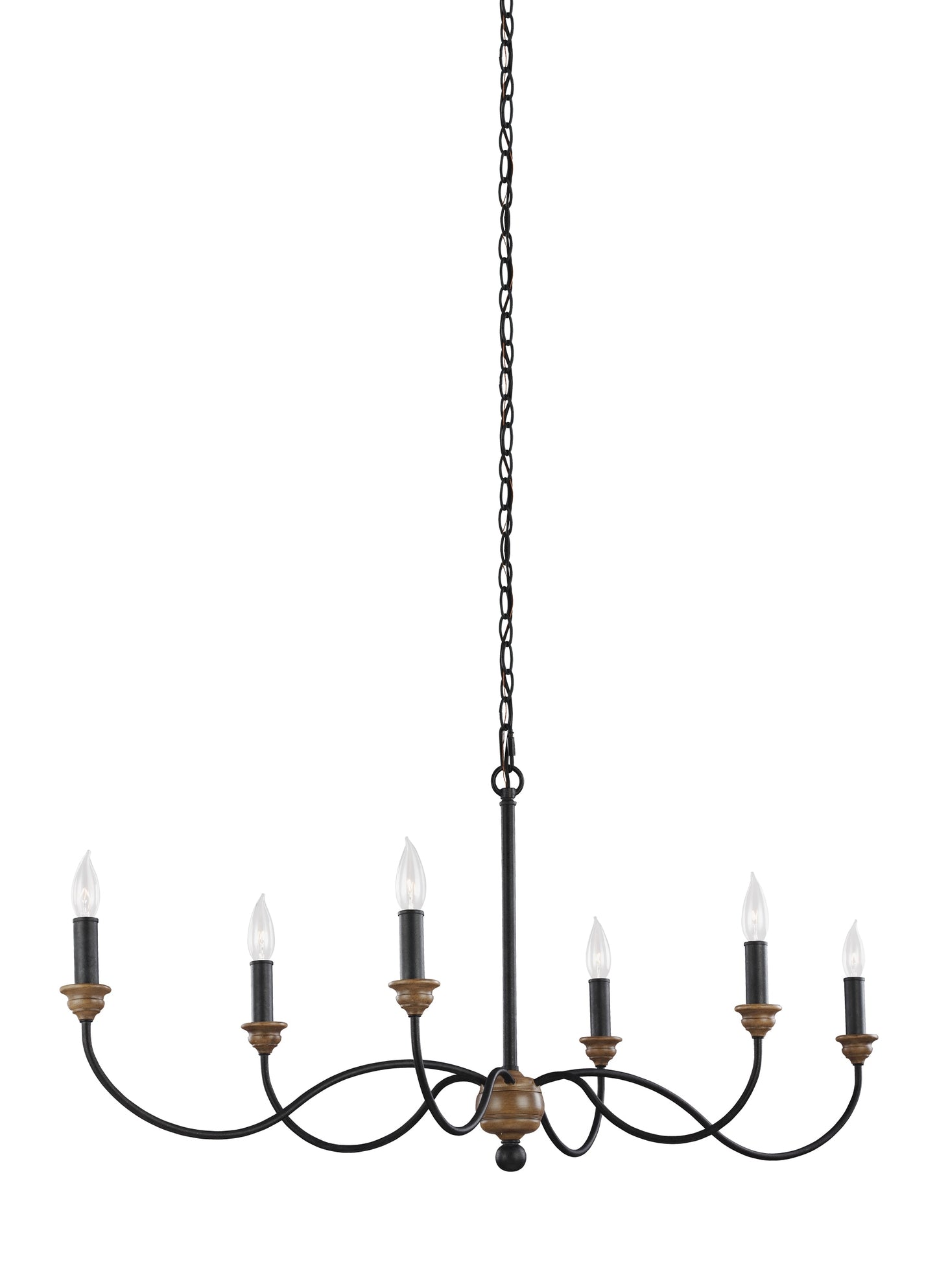 Generation Lighting Hartsville 6 -Light Multiple finishes Black Indoor Metal Chandelier