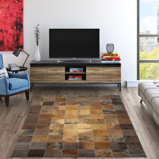Couristan CHALET 3 x 5 (ft) Flatweave Leather Brown Rectangular Indoor Geometric Spot Clean Only Pet Friendly Area rug