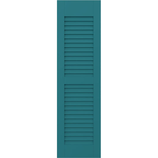Ekena Millwork 12-in W x 75-in H Antigua Paintable/Stainable Louvered Wood Exterior Shutters ( 2 -Pack )