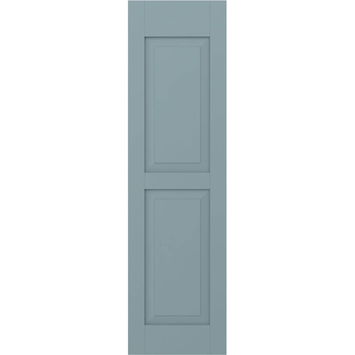 Ekena Millwork 12-in W x 61-in H Peaceful Blue Raised panel Wood Exterior Shutters ( 2 -Pack )
