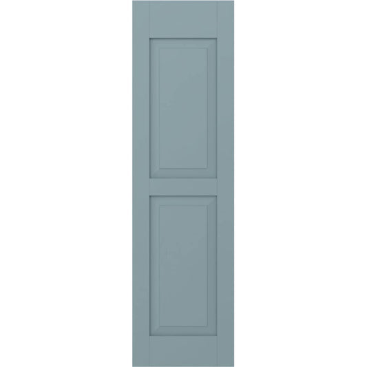Ekena Millwork 12-in W x 60-in H Peaceful Blue Raised panel Wood Exterior Shutters ( 2 -Pack )