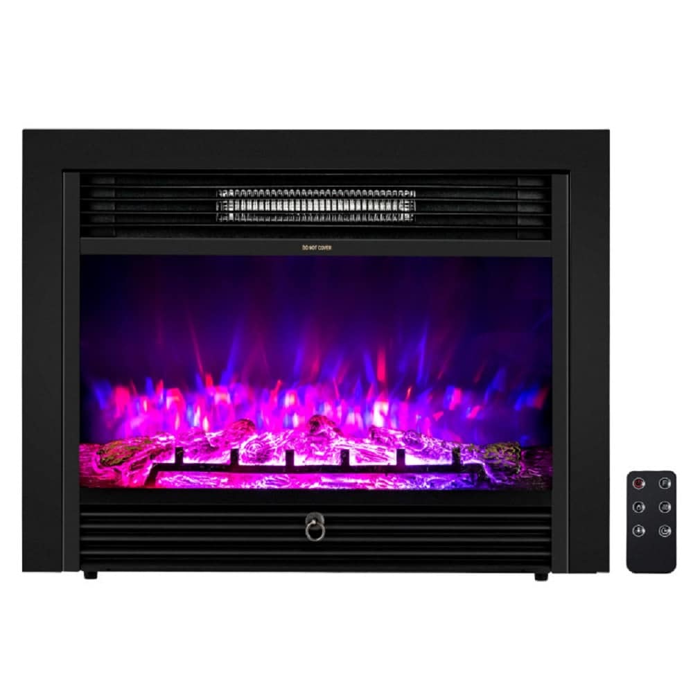 Forclover 28.5-in W Black LED Electric Fireplace ALHY-FP49