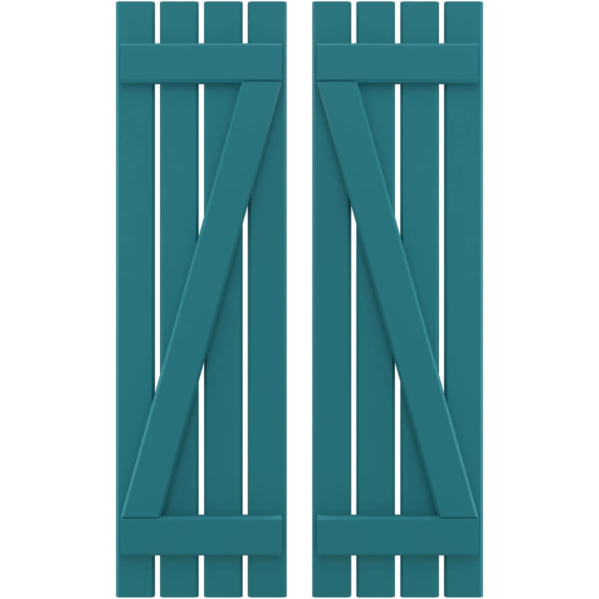 Ekena Millwork 15.5-in W x 62-in H Antigua Board and batten Z-bar Wood Exterior Shutters ( 2 -Pack )
