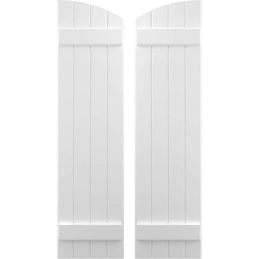 Ekena Millwork 14-in W x 72-in H White Paintable/Stainable Board and batten Framed Wood Exterior Shutters ( 2 -Pack )