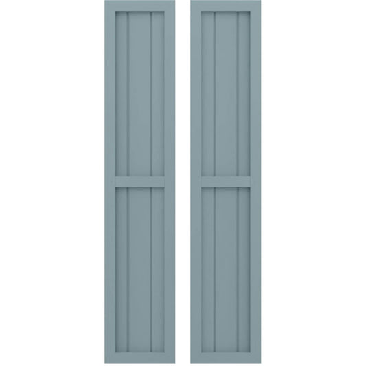 Ekena Millwork 10.5-in W x 84-in H Peaceful Blue Paintable/Stainable Board and batten Wood Exterior Shutters ( 2 -Pack )