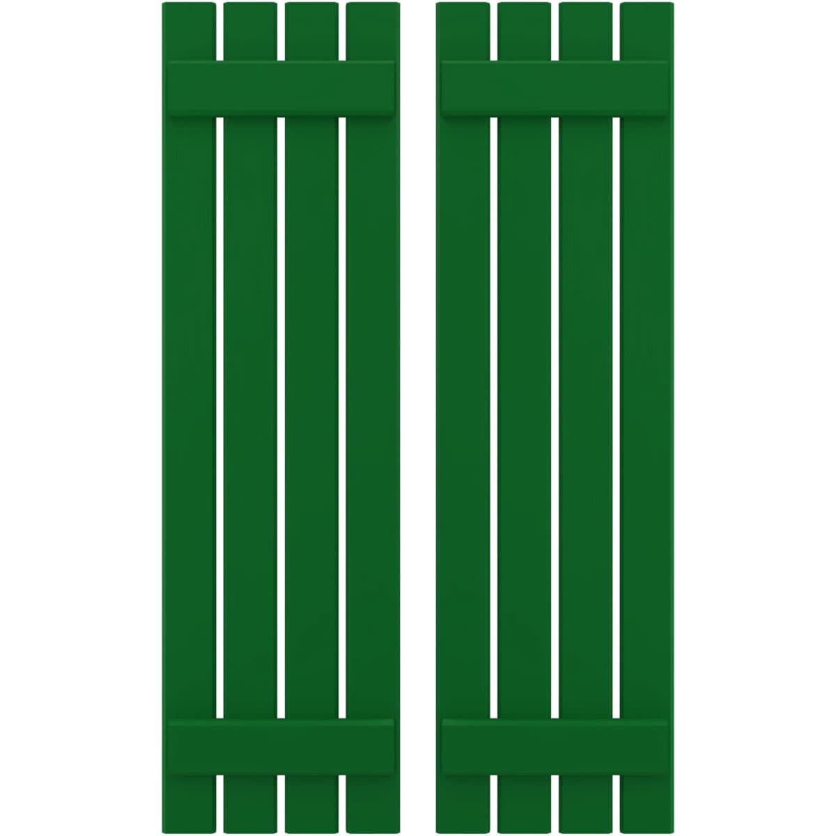 Ekena Millwork 15.5-in W x 45-in H Viridian Green Board and batten Z-bar Wood Exterior Shutters ( 2 -Pack )